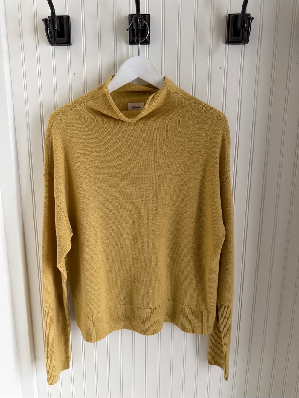 Wilfred Aritzia Cyprie Merino Wool Pale Yellow Sweater - Picture 2 of 8